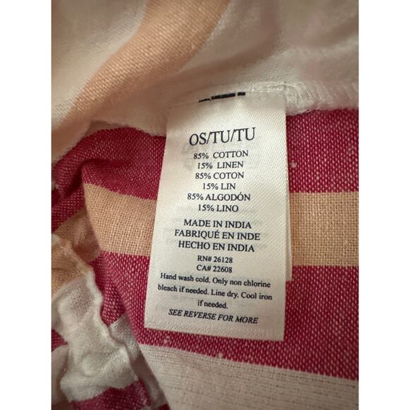 Faherty Striped Longline Duster Cotton Linen One Size Boho Beach Lightweight - Picture 13 of 14